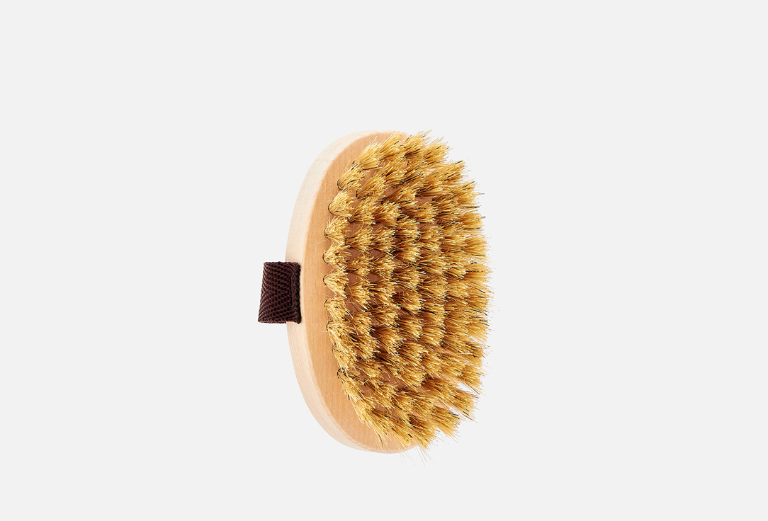 Изображение товара Банная натуральная щетка для тела Cosmofler с ремешком средняя жёсткость