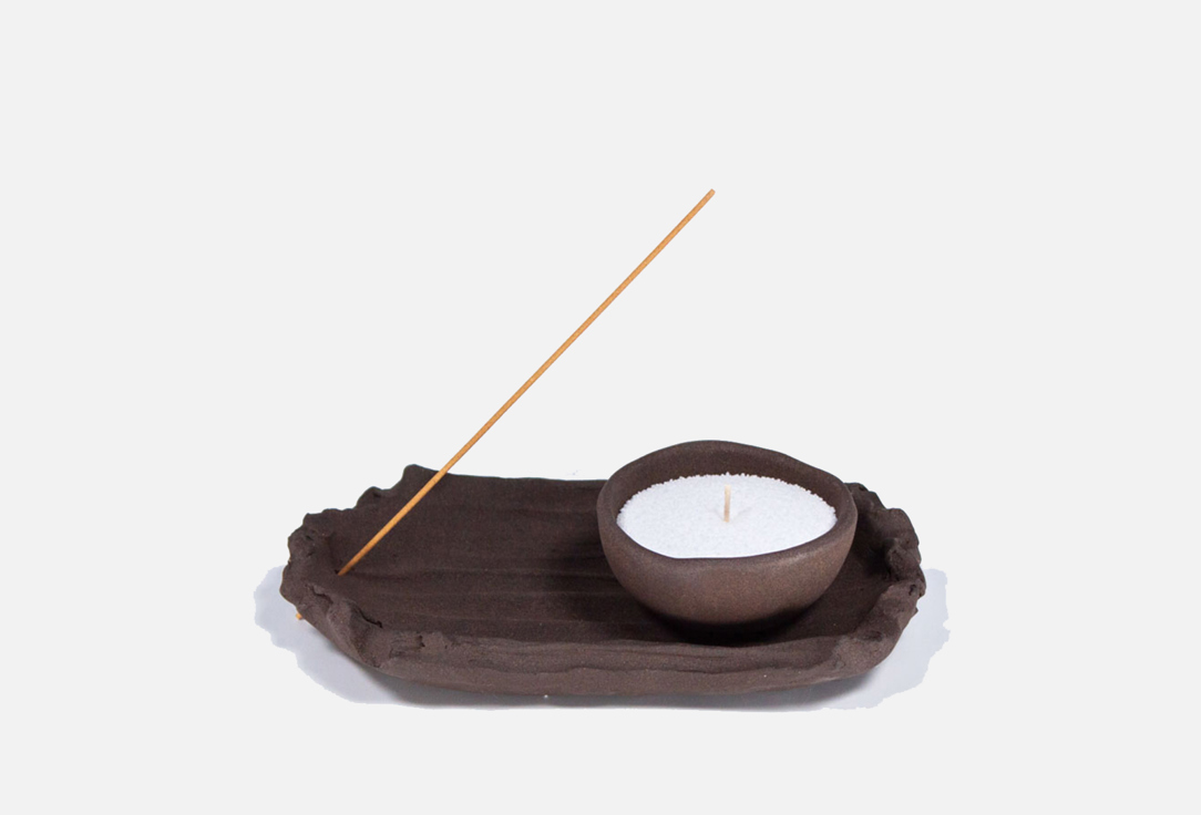 Набор для медитации La Palme Artisan Ceramica Сандал, 1 свеча 