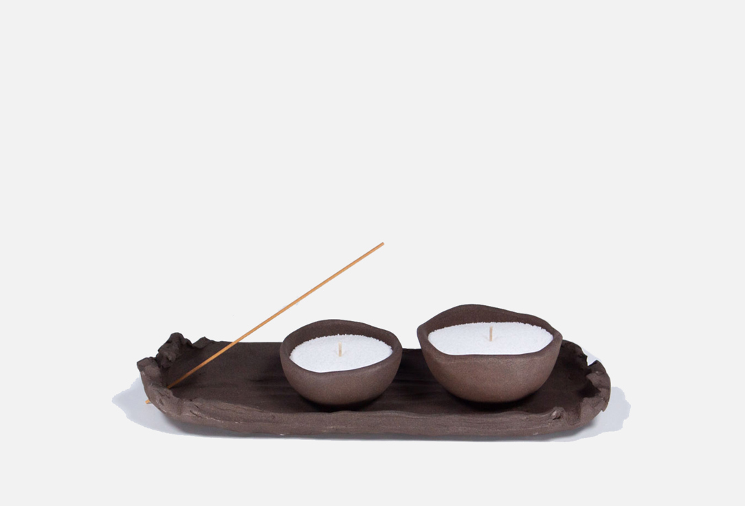 Набор для медитации La Palme Artisan Ceramica Сандал, 2 свечи 