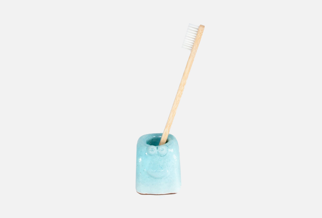 Стакан для зубной щетки La Palme Artisan Ceramica Emoji голубой 