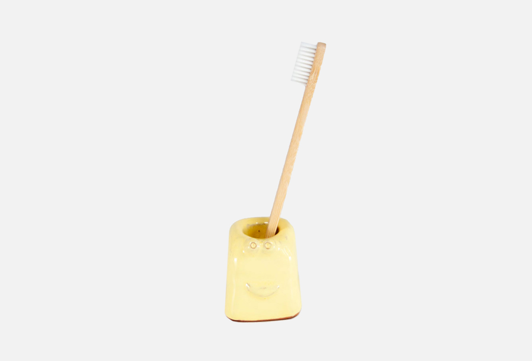 Стакан для зубной щетки La Palme Artisan Ceramica Emoji желтый 