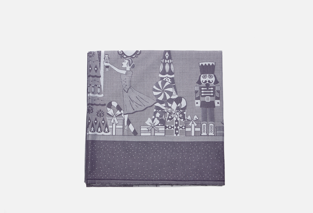 Скатерть TKANO Щелкунчик, фиолетово-серый, 180х180 см 1 шт товары для праздника tkano скатерть с фактурным жаккардовым рисунком essential 260х180 см
