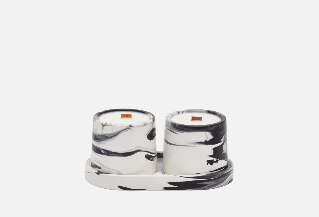 Изображение товара Набор аромасвечей черно-белый 24.GRAMS Jiffy Tabacco & Vanila