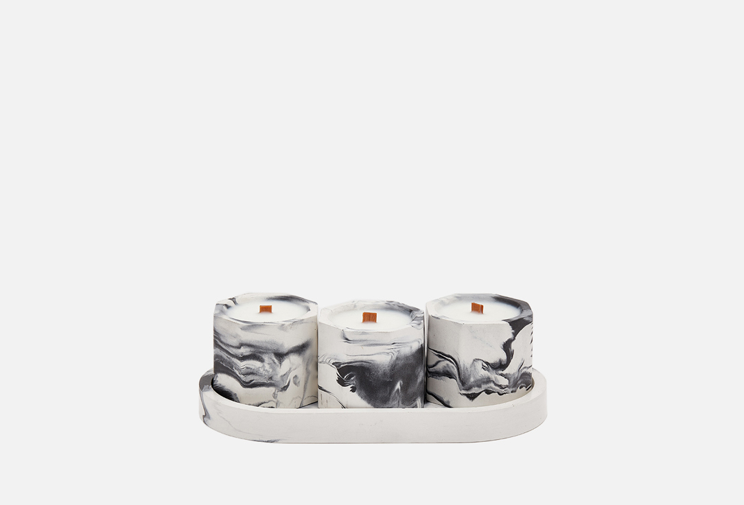 Изображение товара Набор аромасвечей Nebula Bergamote 24 шт черно-белый стиль