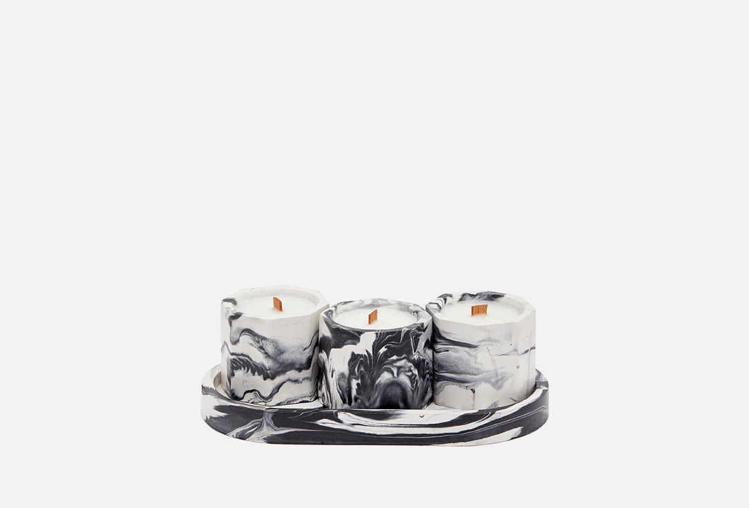 Изображение товара Набор аромасвечей черно-белый 24.GRAMS Nebula Toasted Bread