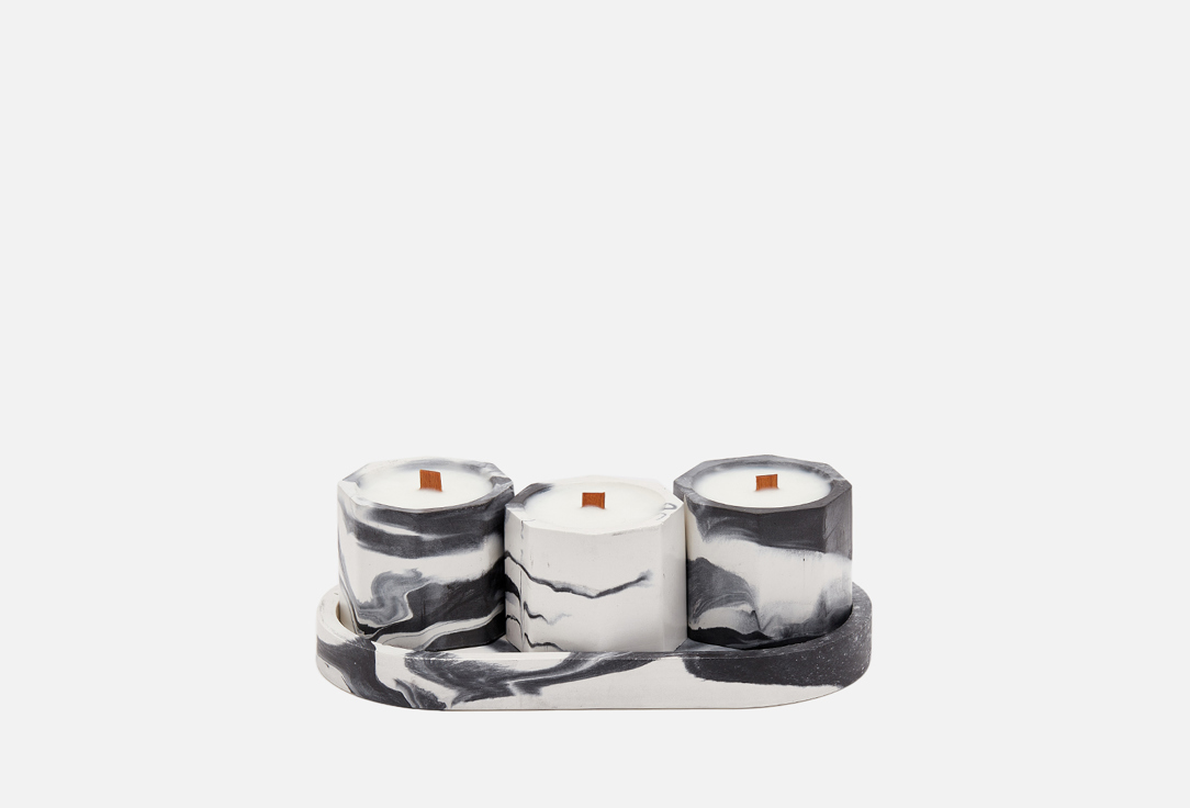 Изображение товара Набор аромасвечей черно-белый 24.GRAMS Nebula Tabacco & Vanila