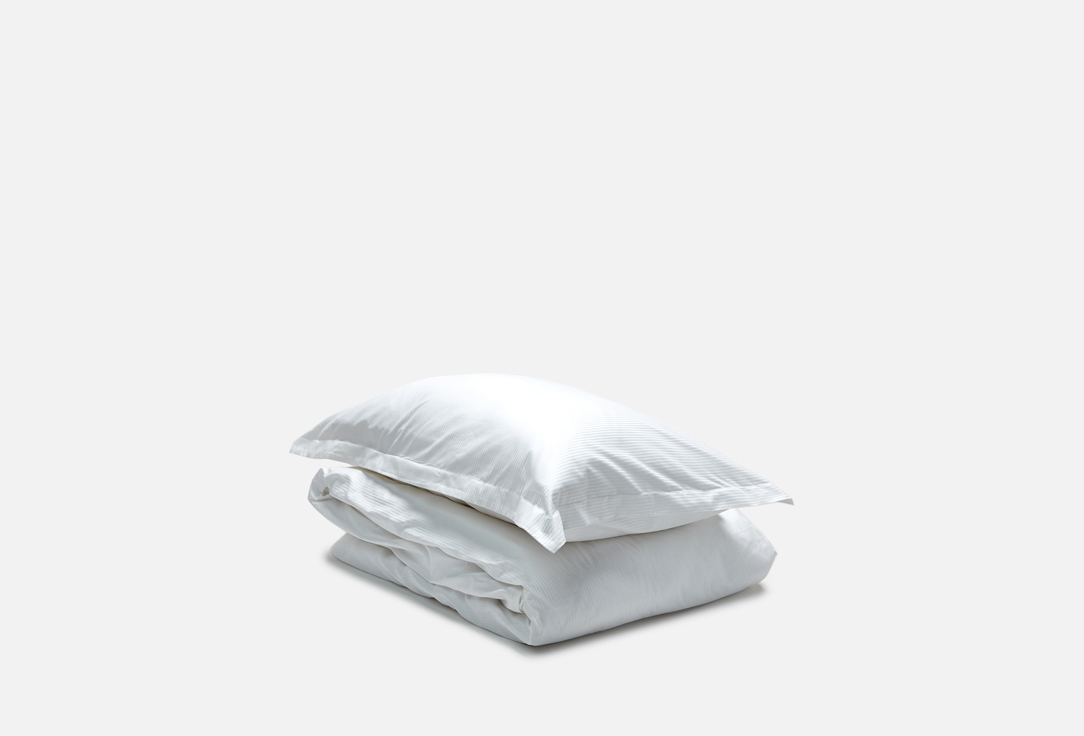 Изображение товара Комплект постельного белья MOYЁ HOME White из страйп-сатина семейный 230х250