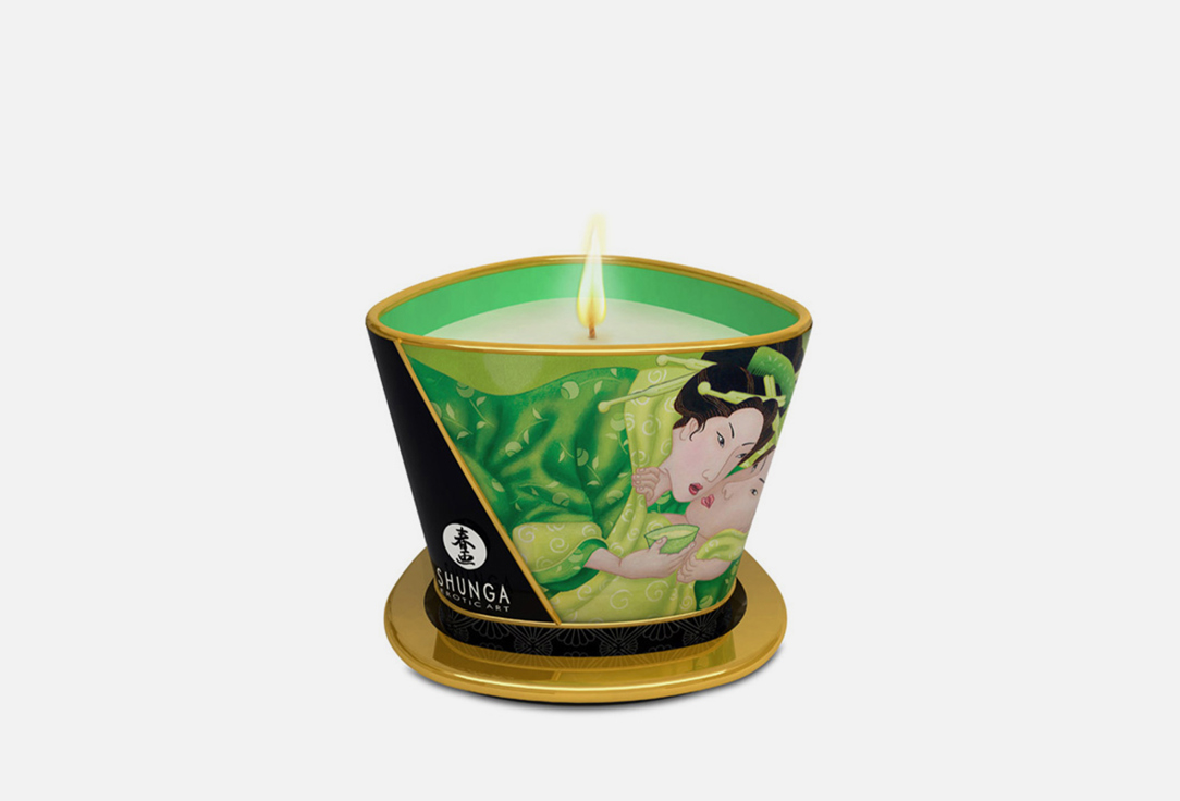 Массажное арома масло в виде свечи Shunga Зеленый чай 