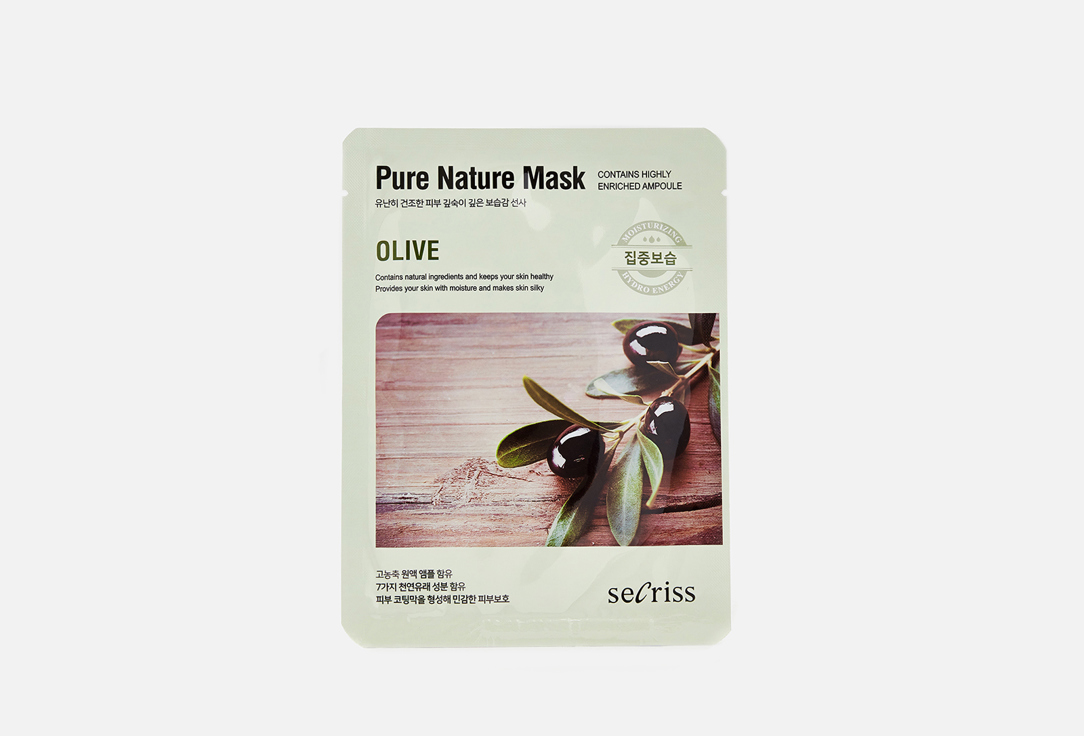 маска для лица тканевая с коллагеном anskin collagen secriss pure nature mask pack 10шт Тканевая маска с экстрактом оливы ANSKIN Secriss Pure Nature Mask Pack -Olive 25 мл