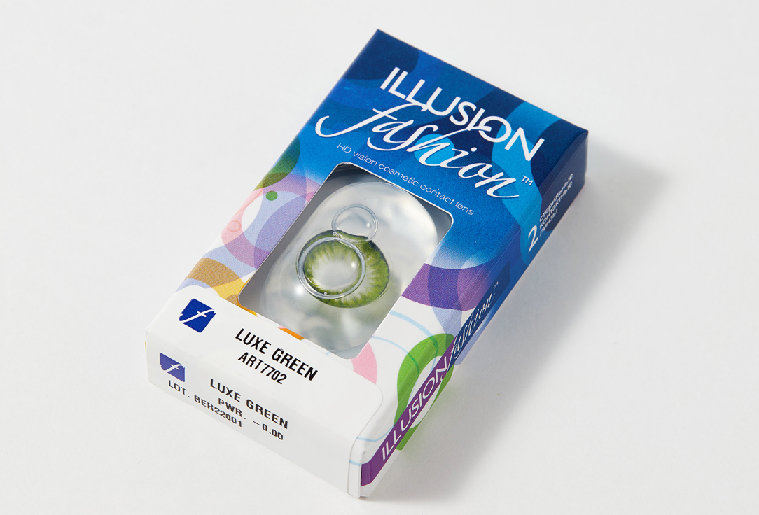 Цветные контактные линзы ILLUSION fashion LUXE bc 8,6, dia 14,5, 2 шт. green