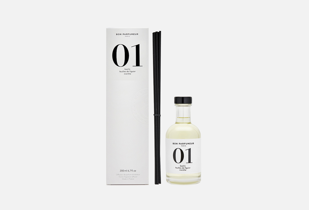 Ароматический диффузор BON PARFUMEUR PARIS! 01 – basilic, feuilles de figuier, menthe 200 мл