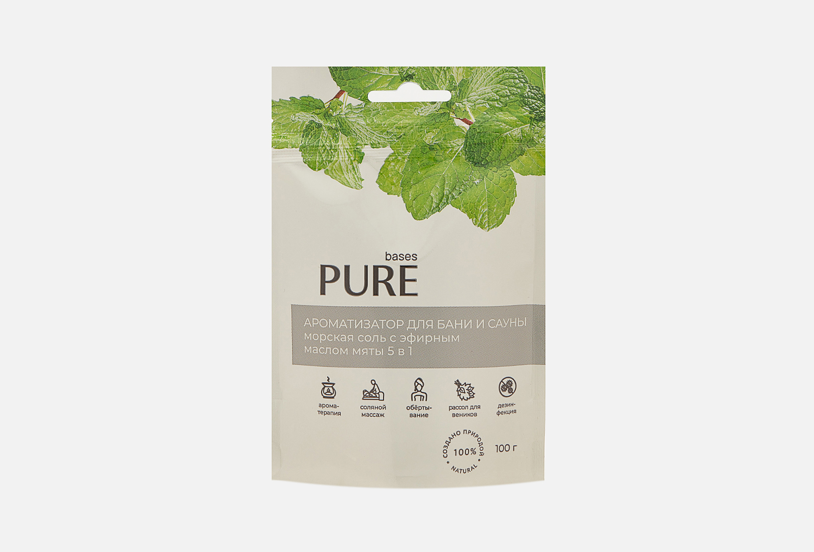 Pure bases Соль и эфирное масло для душа МЯТА 100 г — купить, цена в Москве