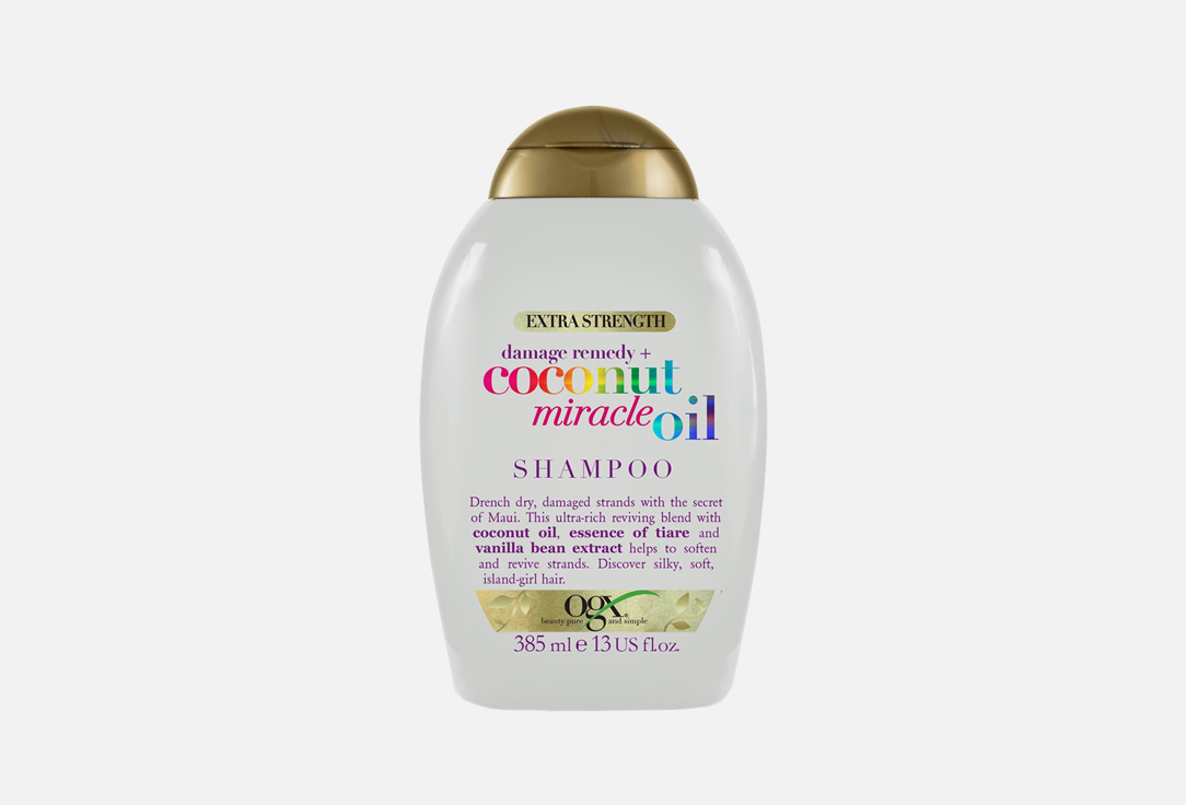 Восстанавливающий шампунь для волос OGX Coconut Miracle Oil 385 мл шампунь восстанавливающий для волос с кокосовым маслом extra strength damage remedy coconut miracle oil shampoo 385 мл