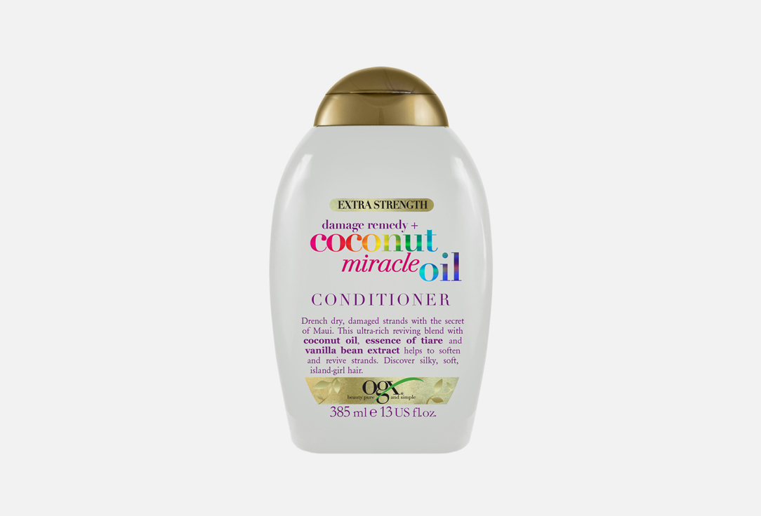 ogx кондиционер nourishing coconut milk для поврежденных волос 385 мл Восстанавливающий кондиционер для волос OGX Coconut Miracle Oil 385 мл