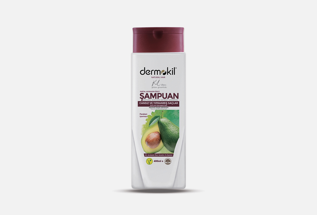 Шампунь для волос DERMOKIL Natural Avocado Shampoo 400 мл шампунь для волос dermokil шампунь с арганом для всех волос natural argan extract shampoo