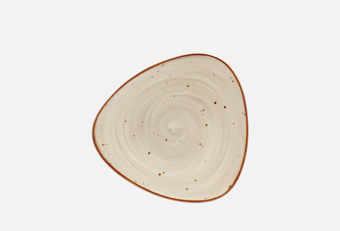 

Мелкая тарелка SAMOLD, Бежевый, Хорека графит, треугольная 1 шт