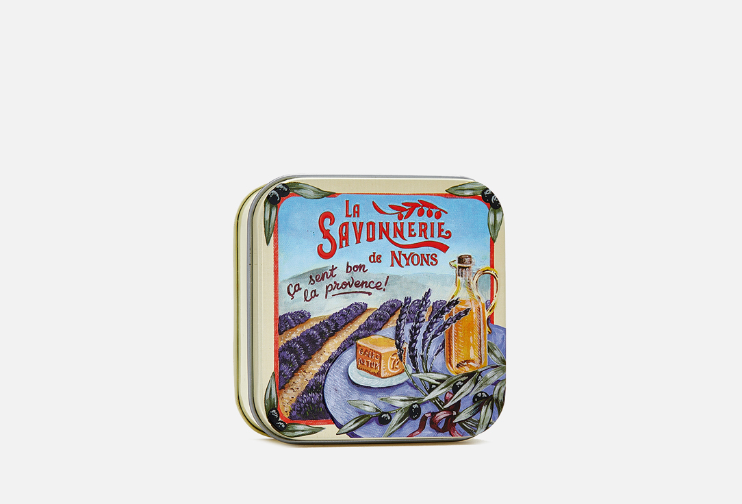 Мыло с лавандой в металлической коробке LA SAVONNERIE DE NYONS Лавандовые поля 100 г цена и фото