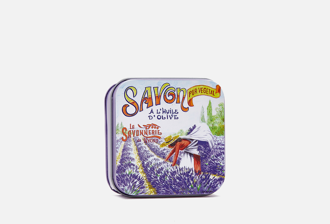 Мыло с лавандой в металлической коробке La Savonnerie de Nyons Сбор лаванды 