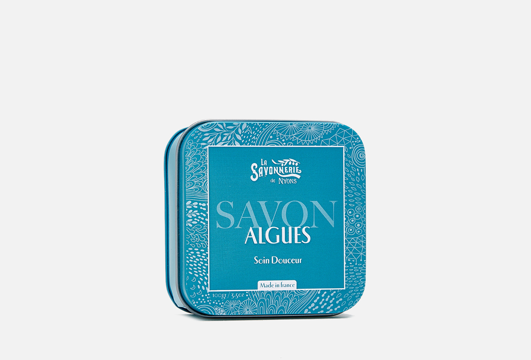 Мыло с водорослями в металлической коробке La Savonnerie de Nyons Seaweed Soap 