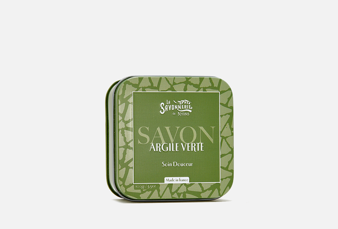 Мыло с зеленой глиной в металлической коробке La Savonnerie de Nyons Green Clay Soap 