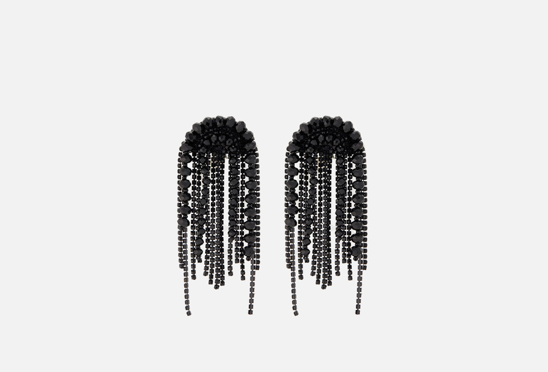 Изображение товара клипсы La Family короткие черные с камнями