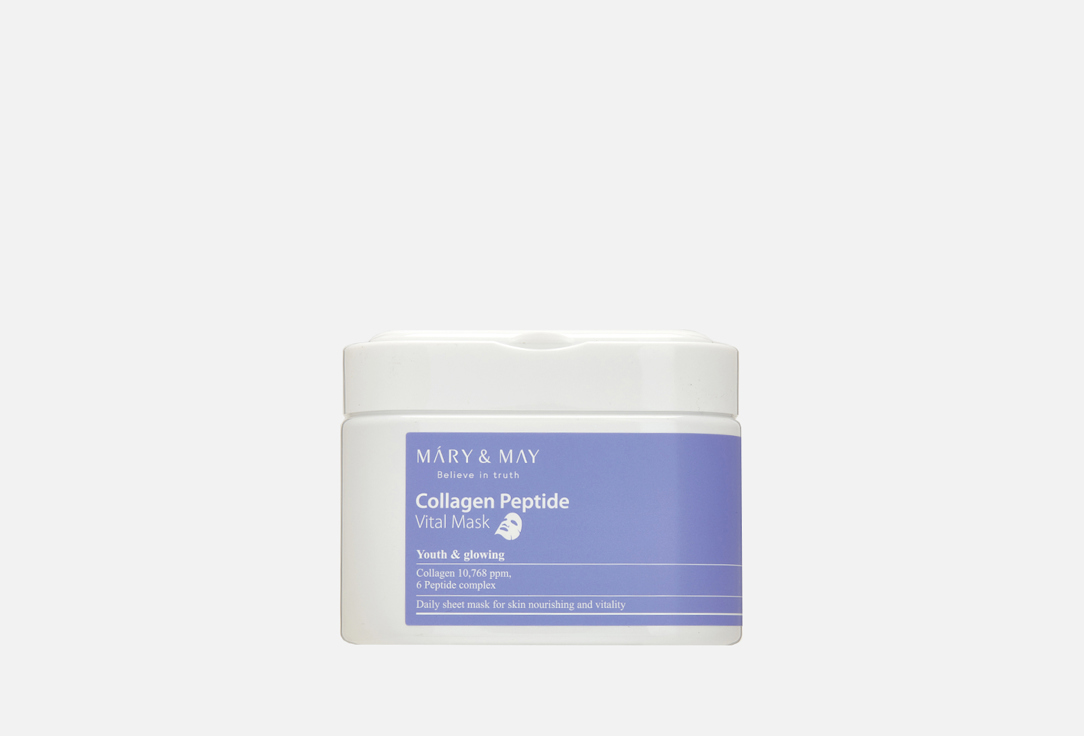 Набор тканевых масок c коллагеном и пептидами MARY&MAY Collagen Peptide Vital Mask 30 шт набор масок mary