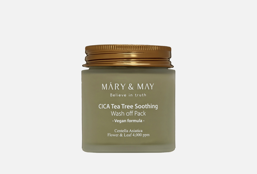 Успокаивающая глиняная маска для лица с экстрактом центеллы и чайного дерева Mary&May Cica TeaTree Soothing Wash off Pack 