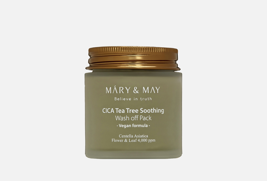 Mary&May Успокаивающая глиняная маска для лица с экстрактом центеллы и чайного дерева Cica TeaTree Soothing Wash off Pack 1 шт — купить в Москве