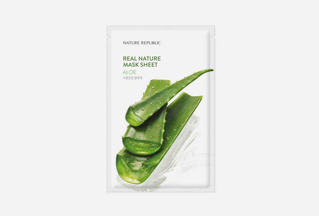 Тканевая маска для лица с экстрактом алоэ вера Nature Republic Real Nature Mask Sheet Aloe 