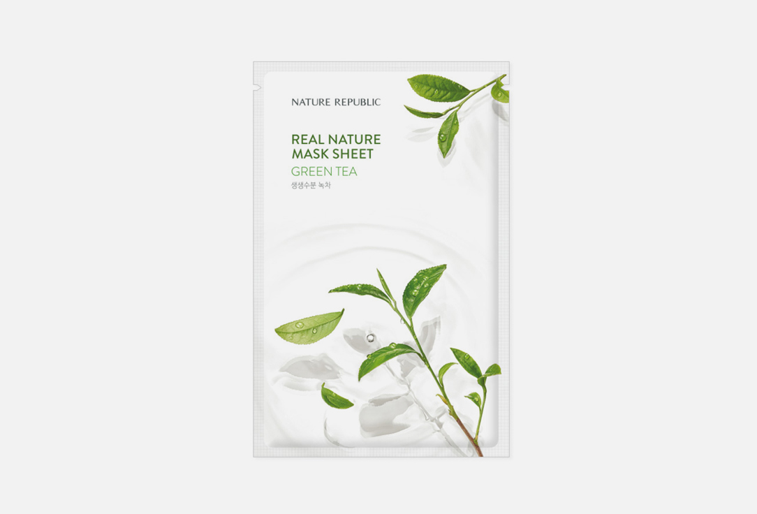 Тканевая маска для лица с экстрактом зеленого чая Nature Republic Real Nature Mask Sheet Green Tea 