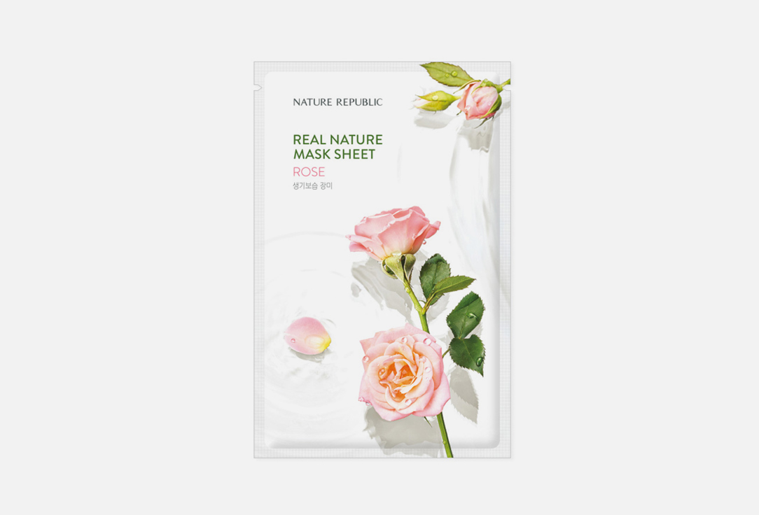 Тканевая маска для лица с экстрактом розы Nature Republic Real Nature Mask Sheet Rose 