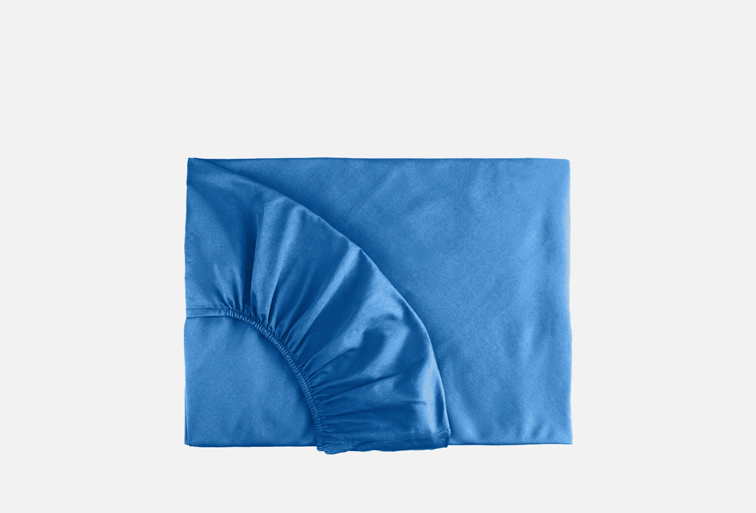 Простыня на резинке MOLLEN Васильково-синяя, полутораспальная наволочка mollen васильково синяя 1 шт