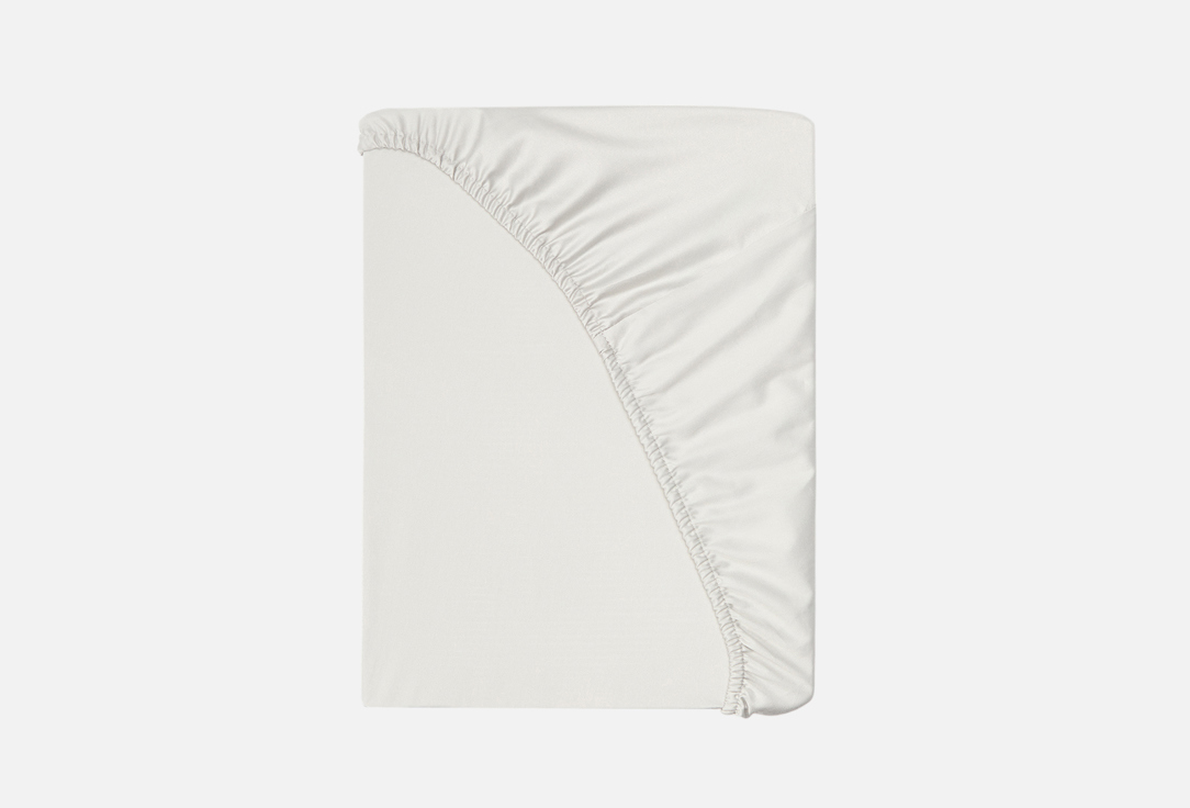 Изображение товара Простыня на резинке Mollen светло-серая 160х200 см из элитного сатина