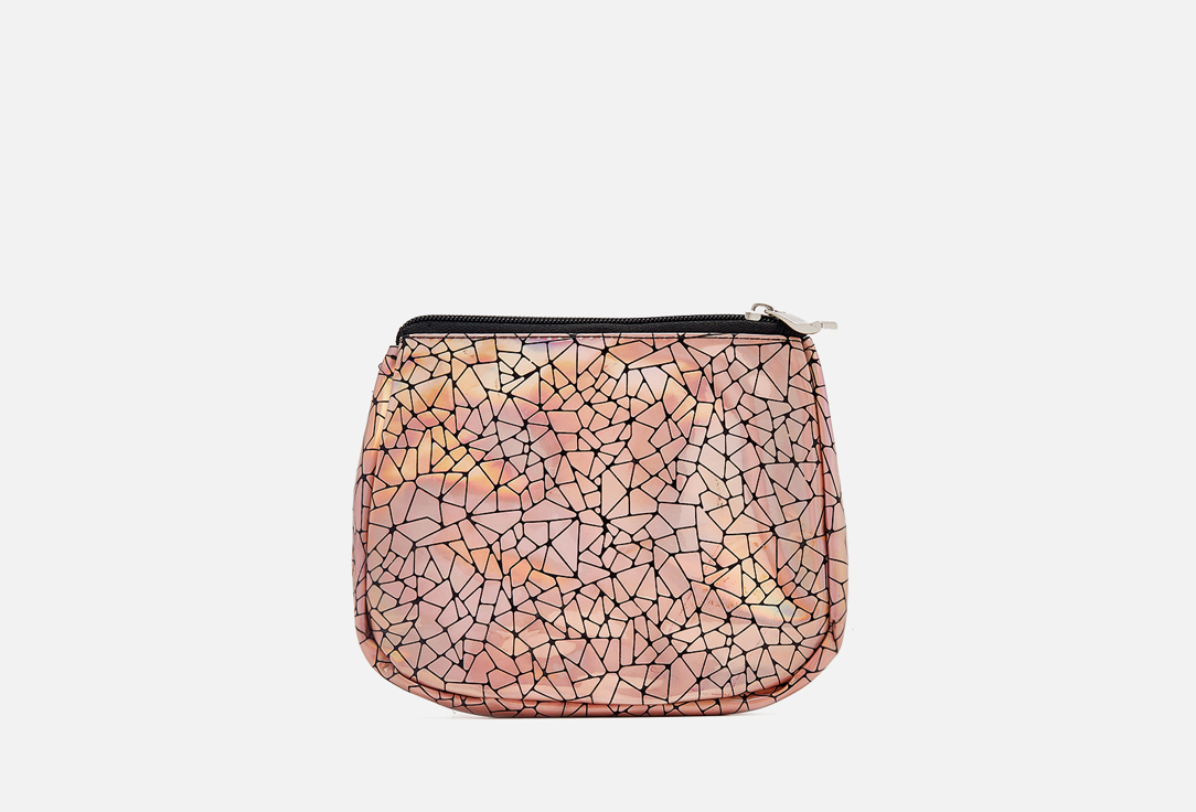 Изображение товара Косметичка KosmoShtuchki средняя серебро с розовым для косметики