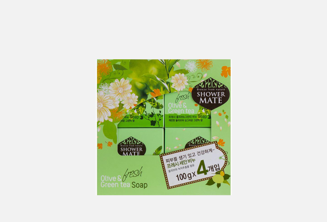 Набор KERASYS Shower Mate Refresh Olive & Green Tea Soap 400 г цена и фото