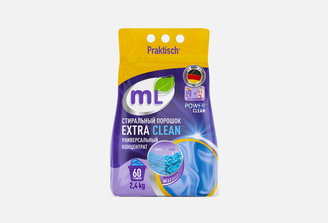 Стиральный порошок ML Extra clean 2400 г ml порошок стиральный ml extra color концентрат 2 4 кг