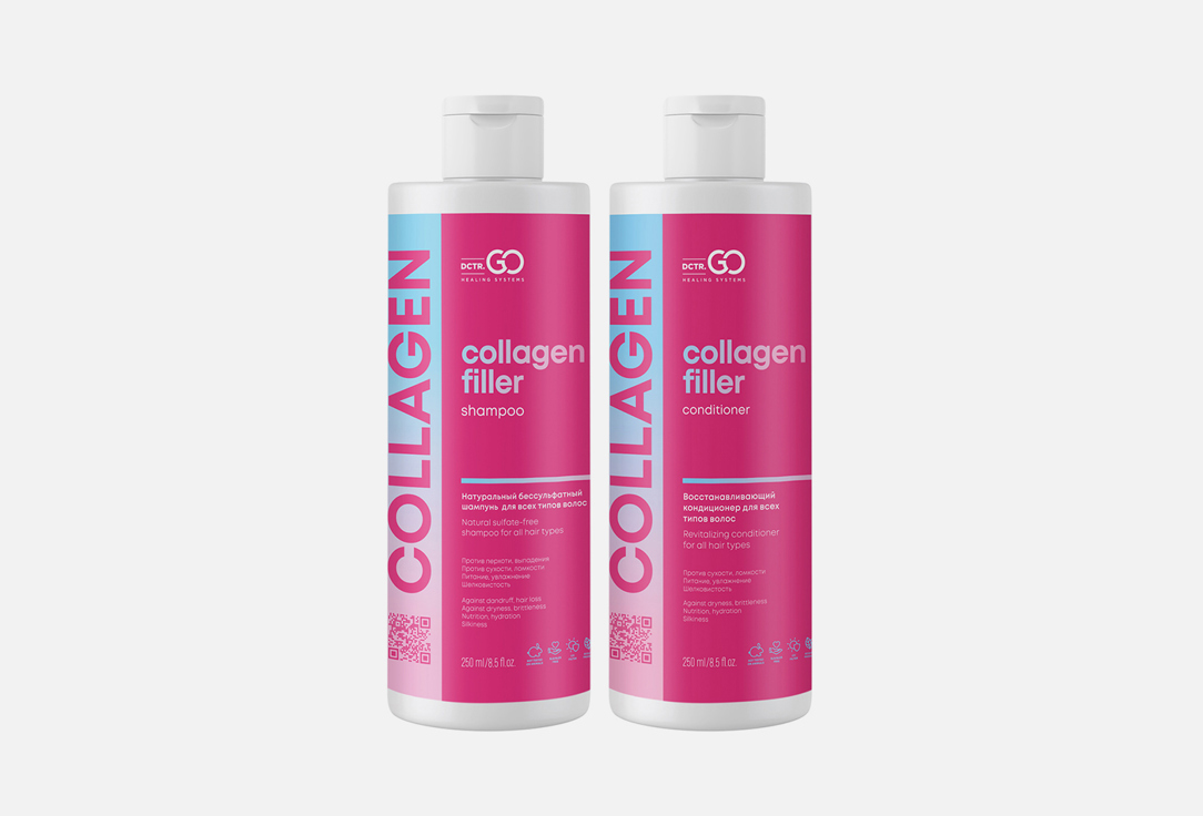 Набор по уходу за волосами DCTR.GO HEALING SYSTEM Set Shampoo + conditioner collagen 1 шт mens набор шампунь 250мл кондиционер 250мл гель охлаждающий 100мл