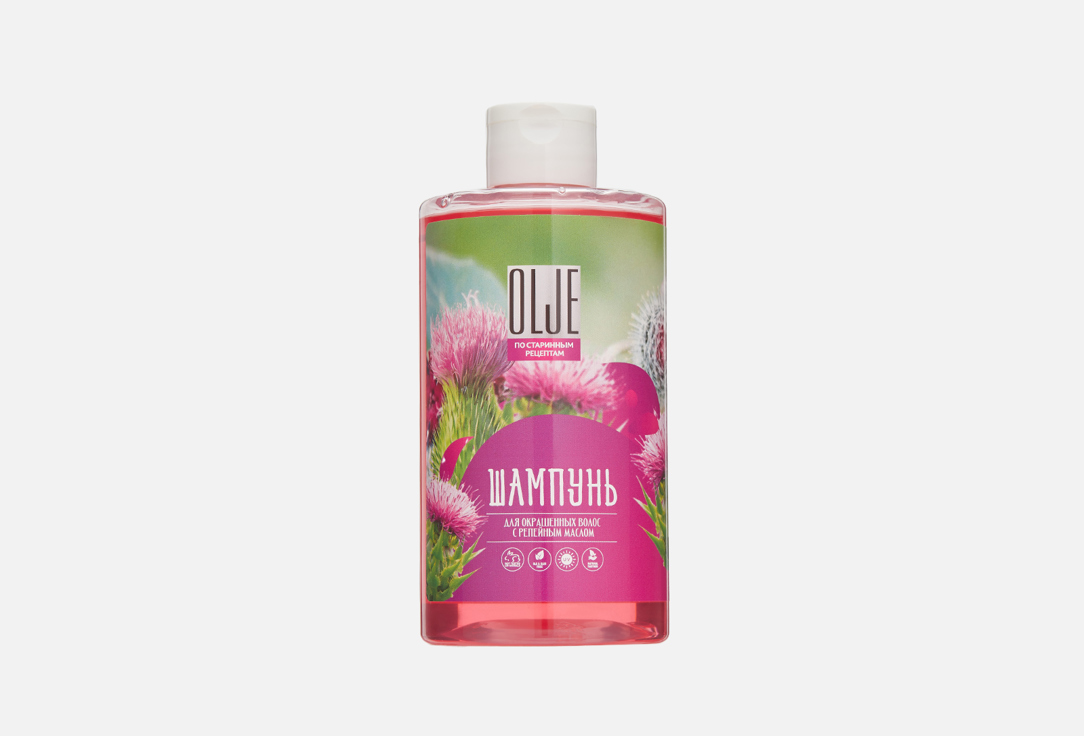цена Натуральный шампунь для волос OLJE Natural shampoo with burdock oil 450 мл