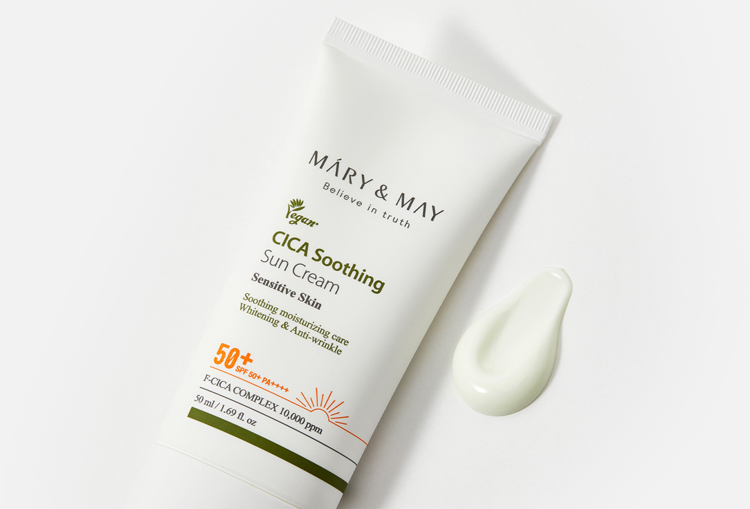 Солнцезащитный крем SPF50+ Mary&May CICA Soothing Sun Cream 