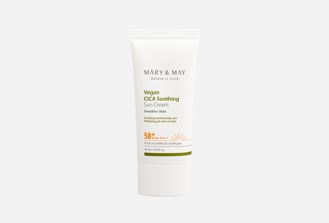 

Солнцезащитный крем SPF50+ MARY&MAY, CICA Soothing Sun Cream 50 мл