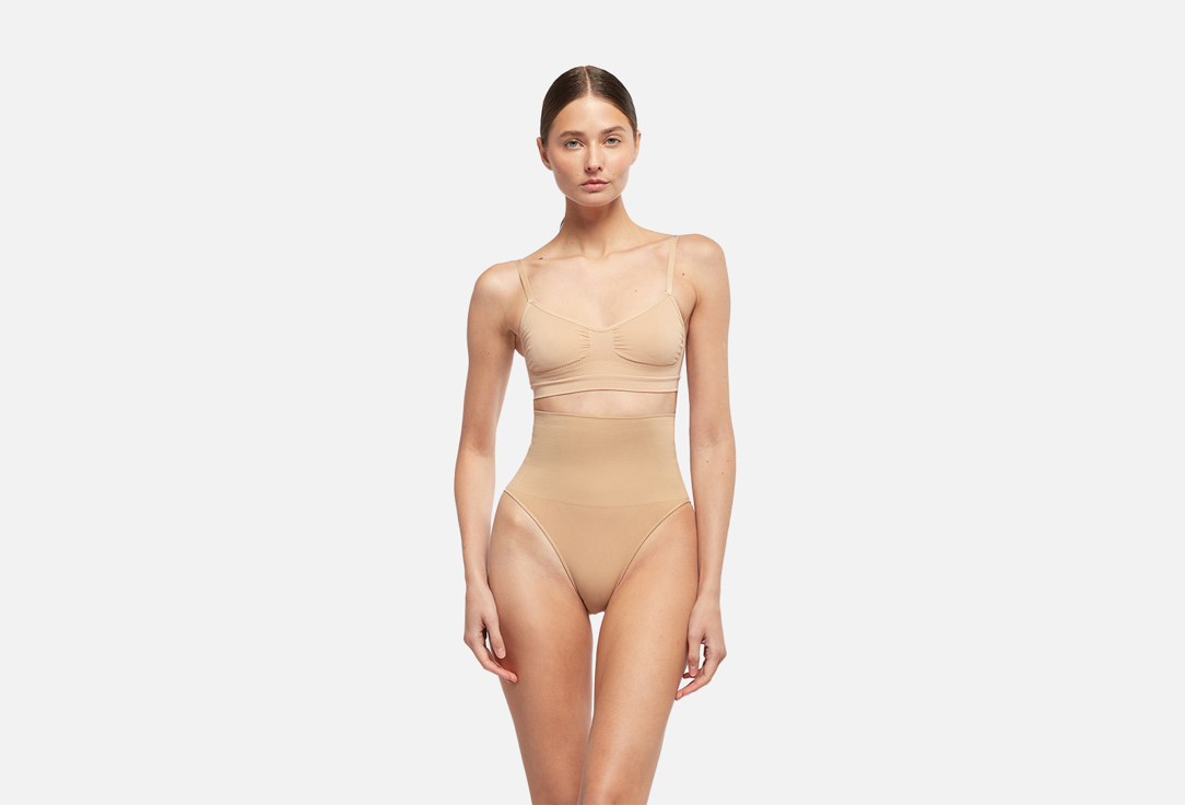 Изображение товара Слипы с высокой посадкой BYE BRA Seamless High Waist бежевые женские