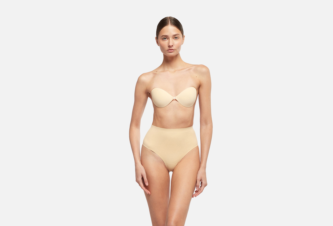 стринги со средней посадкой BYE BRA Invisible Mid Waist Бежевые L мл