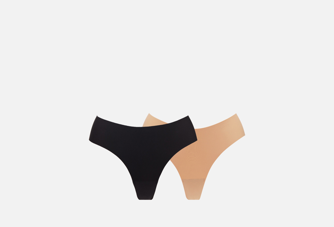 Набор стрингов BYE BRA Invisible Бежевый, Черный L мл