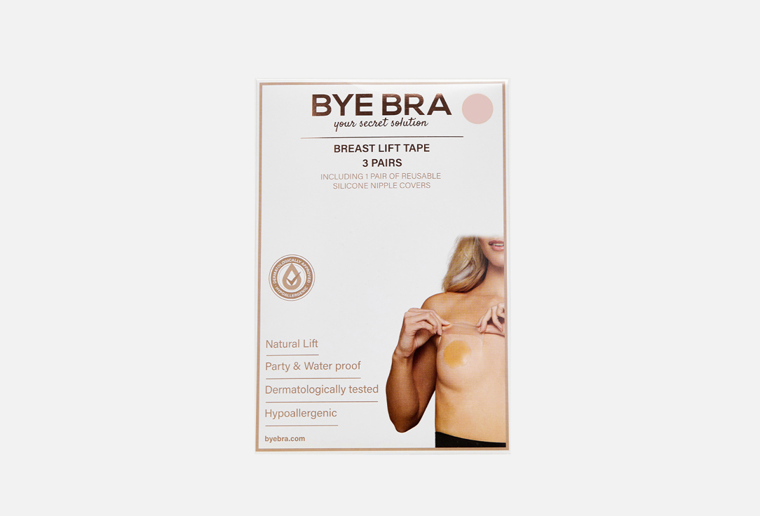 Изображение товара Тейп для подтяжки груди и накладки на соски BYE BRA Silicone Nipple Covers Бежевый