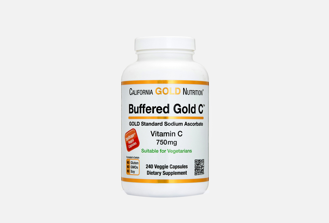 Витамин С CALIFORNIA GOLD NUTRITION Buffered Gold C 750 мг в капсулах 240 шт