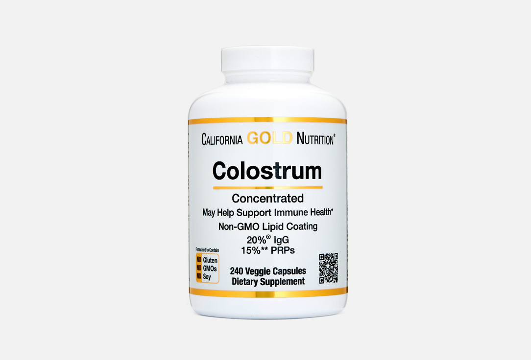Бад для укрепления иммунитета CALIFORNIA GOLD NUTRITION Colostrum 1 гр в капсулах 250 шт california gold nutrition immune