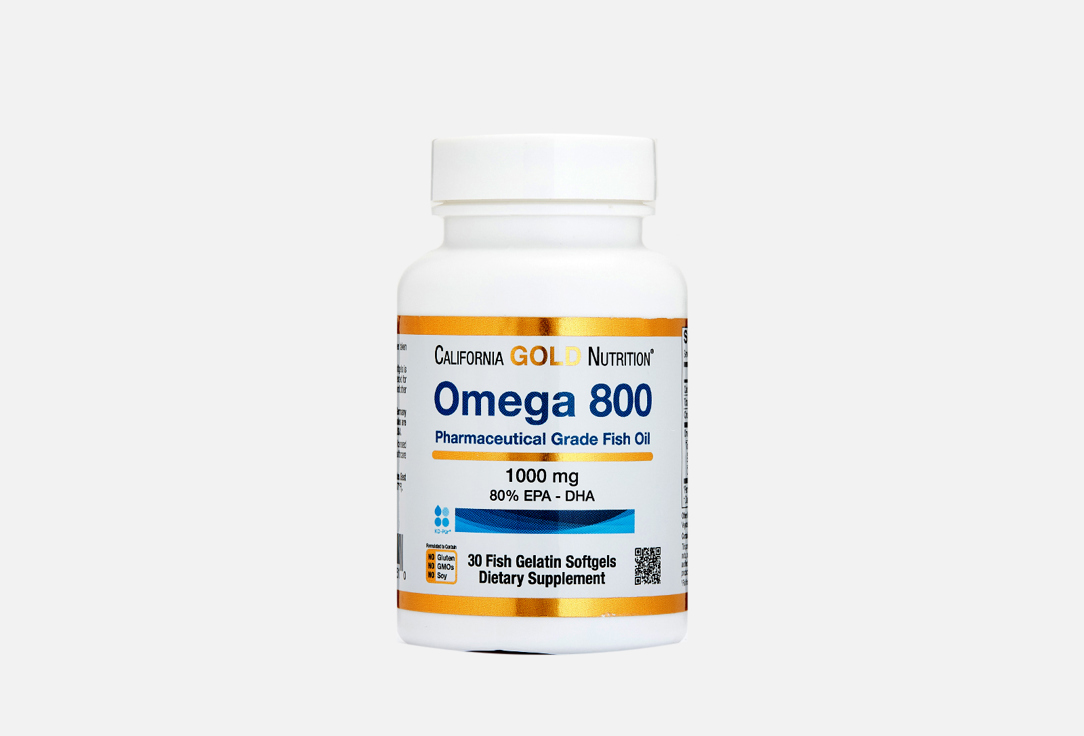 Омега 3 CALIFORNIA GOLD NUTRITION 1000 мг в капсулах 30 шт рыбий жир с вит е omega 3 fish oil e капс 260мг 120 бад
