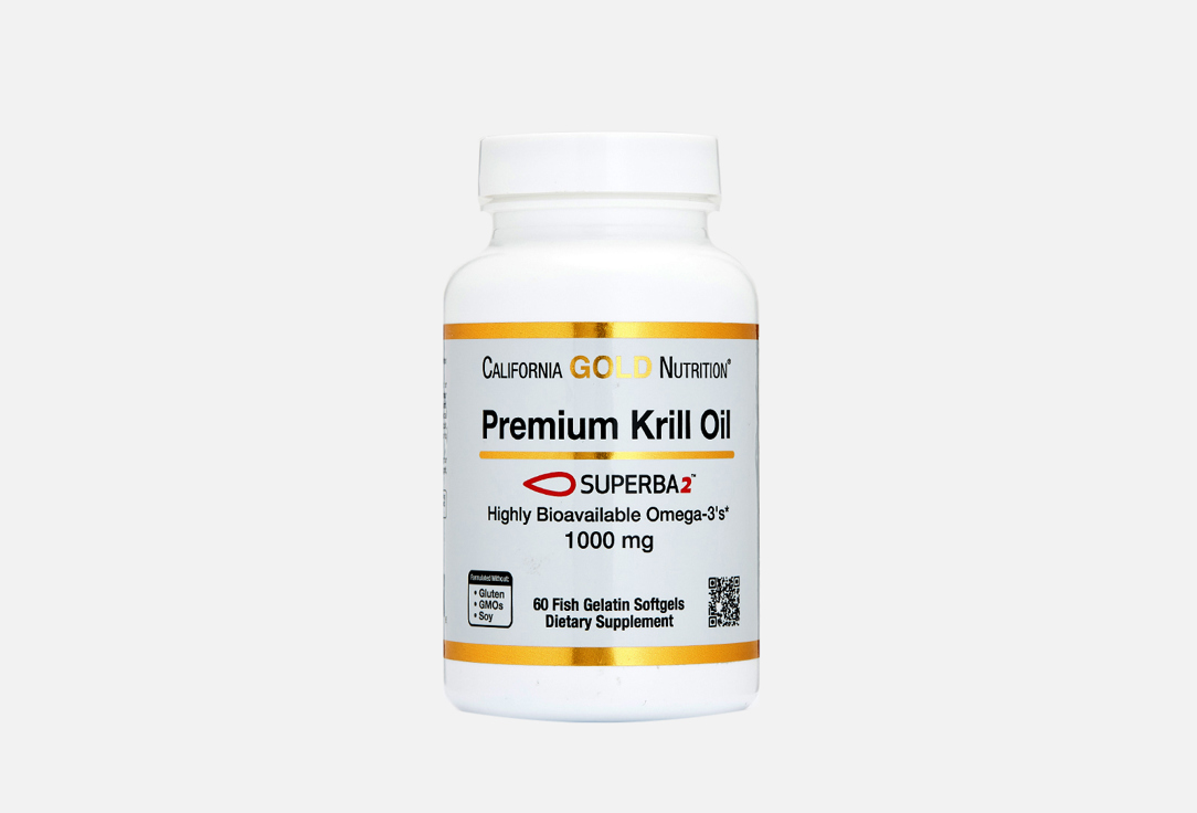 биологически активная добавка california gold nutrition premium krill oil 60 шт Омега 3 CALIFORNIA GOLD NUTRITION Premium Krill Oil 1000 мг в капсулах 60 шт