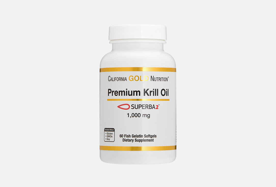 

омега-3 CALIFORNIA GOLD NUTRITION, Premium Krill Oil 1000 мг в капсулах 60 шт
