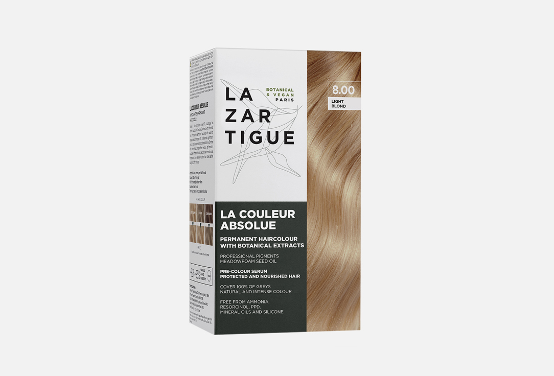 Безаммиачная краска для волос Lazartigue COULEUR ABSOLUE 8.00, Светлый блондин